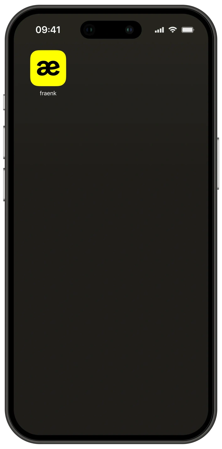 iPhone 14 Pro mit fraenk App